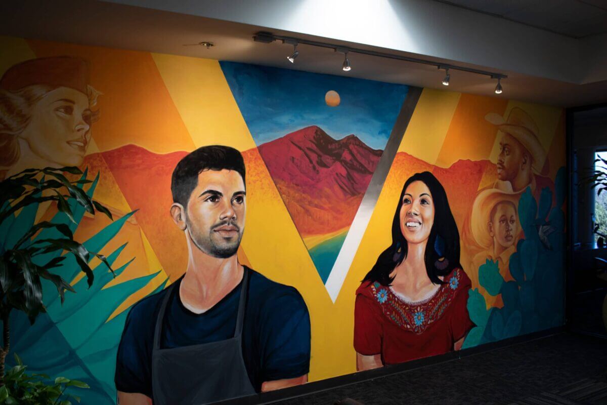 A photo of a vibrant mural.