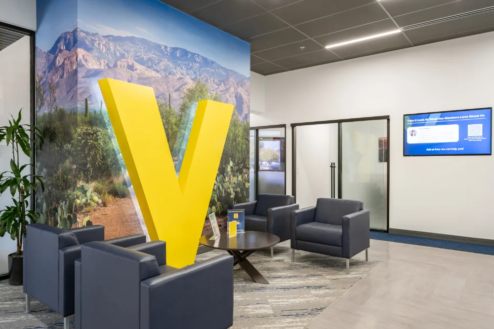 Photograph showing the lobby inside the Vantage West Wilmot branch